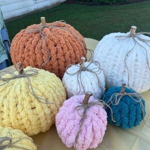Handmade pumpkins- chenille knit